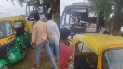 ಚಳ್ಳಕೆರೆ   ಆಟೋ   ಬಸ್ ಮುಖಾಮುಖಿ ಡಿಕ್ಕಿ   ಒರ್ವ ಮಹಿಳೆ ಸಾವು   